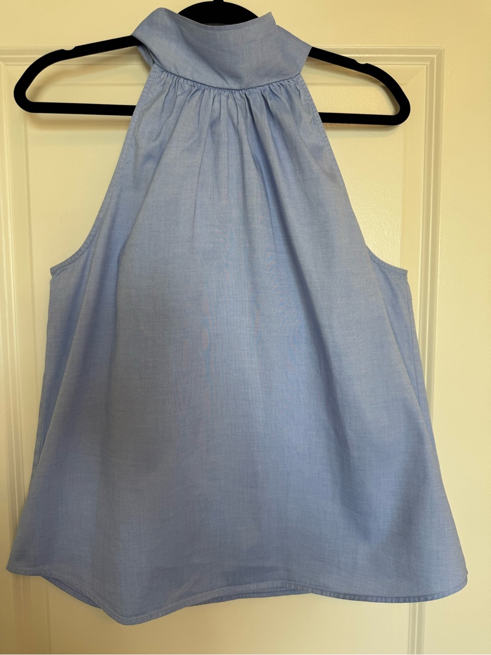 J.Crew Women’s Light Blue Chambray Bow Halter Neck Top